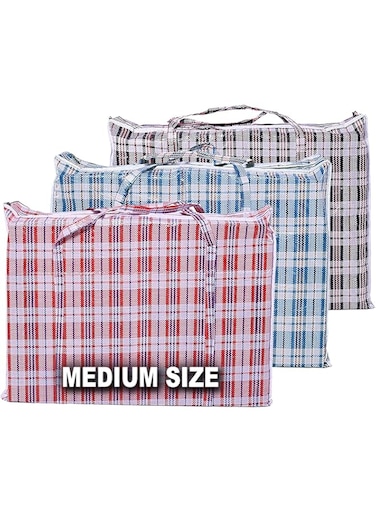 MXM Moving Bags   Storage Bags   Laundry Bag 3 Packs (Medium Size) Shopping Zipper &amp; Handle, Heavy Duty Closet Clothes Baskets (Medium)
