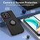 Case for Honor X5B Case Cover With 2Pack Screen Protector Metal Ring Holder Grip Kickstand Car Magnetic Mount Shockproof Matte Hard Back Bumper Case for Honor X5B Black