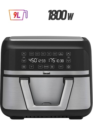 Bella Pro Series 9-qt. 1800 Watts, 120 Volts Digital Air Fryer with Dual Flex Basket Stainless Steel