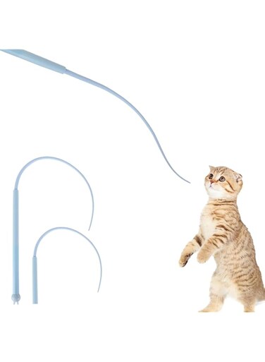 FDTY 1pack Cat Toys Interactive Cat Wand Toys Silicone Cat Wand Toy, Interactive Cat Teaser Wand Quick to Get Cat&#39;s Attention, Pet Toy for Cats Playing Exercise（With A replacement header）