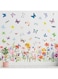 Zonon Flowers Wall Decals Vinyl Dragonflies Flowers Wall Stickers Removable Floral Wall Murals Peel and Stick Colorful Flower Wall Decor for Bedroom Living Room Nursery(Modern)
