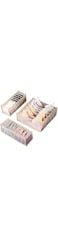 ECVV 3 Pcs Wardrobe Clothes Organizer, Mesh Clothes Storage Organizer for Jeans Pants Bra Underwear Socks, Foldable Drawer Organizers for Clothing