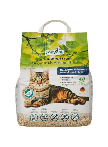 SUNRAY cosycat NATURAL CAT LITTER Natural Cat Litter Bio-Organic Clumping Litter 4.3Kg / 10 Liters 25X22X23 Clear