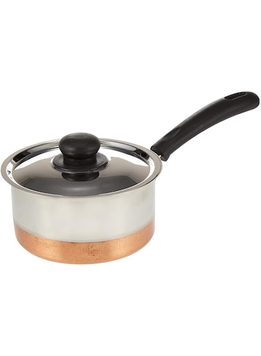 Raj Copper Bottom Saucepan , Medium , Silver, 8.5 Cm, GCBSP2, Tea Pan , Rice Pan , Sauce Pan , Milk Pan , Coffee Pan