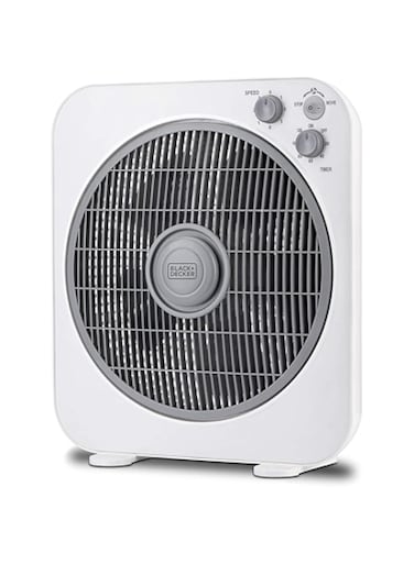 Black &amp; Decker 40W Box Desk Fan 12 Inch Diameter, 3 Speeds Low/Medium/High And 5 Blade Design With Adjustable Portable/Travel Friendly Body To Direct Swing FB1220-B5 2 Years Warranty