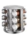 AMERTEER 12-Glass Bottle Deluxe Spice Rack with Jars, Rotating Rack Organizer, Spinning Spice Rack for Kitchen Counter, Spice and Seasoning Carousel Jar Set with Rack
