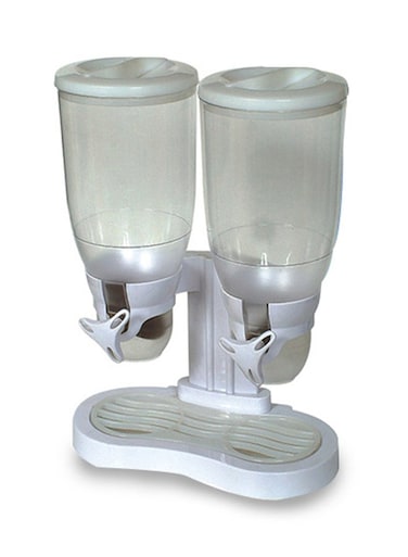 Double Cereal Dispenser White 13.5x7.5x16.3inch