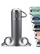 500ml Stainless Steel Vacuum Thermos Flask with Silicone Handle &acirc;&euro;&ldquo; Insulated Water Set with 2 Stainless Steel Cups for Hot &amp; Cold Drinks &acirc;&euro;&ldquo; Ideal for Outdoor Travel, Camping, Hiking   Gift Box Set (2 PACK) GREY