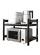 Microwave Oven Rack 2-layer Microwave standm Organizer&iuml;&frac14;&OElig;Expandable metal Over Telescopic length Adjustable height Stand for Countertop kitchen appliances Microwave Utensils Tableware Storage&iuml;&frac14;&circ;with 6 Hooks&iuml;&frac14;&permil;