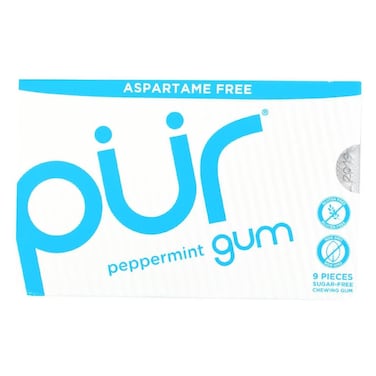 Pur Aspartame &amp; Sugar Free Peppermint Chewing Gum With Xylitol 9 Pieces