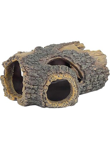 Tazweeq Hollow Resin Tree Trunk, Log Aquarium Decoration, Fish House Cave, Wooden House Decoration, For Small and Medium-sized Aquariums