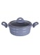 Sturdy And Durable Unique Designed Easy To Handle 5 Layer Construction Non-Stick Coating Granite Smart Casserole With Lid Grey 26cm