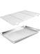 Herogo Baking Pan Sheet with Cooling Rack Set for Oven, 18 x 13 x 1 Inch, Stainless Steel Fluted Bakeware Cookie Sheet Tray Non-stick, Dishwasher Safe