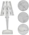 V2COM Acrylic Diamond Table Lamp, USB Charging Transparent Crystal Lamp, Bedroom Bar Decoration Night Light, For Bedroom, Living Room, Office, Coffee Table (White Light)