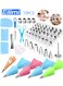 72 PCS Cake Decorating Kit,Piping Bags and Tips Set 42 Cake Frosting Piping Tips 3 Cream Scrapers 1 Flower Nail Cookie Baking Supplies for Beginners or Professional