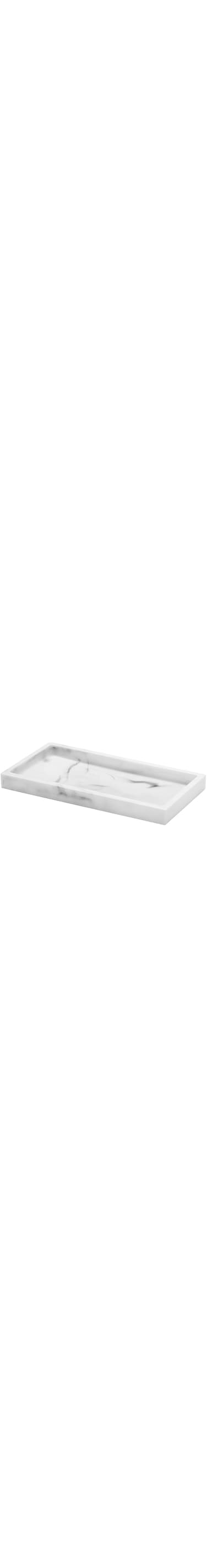 Luxspire Toilet Tank Storage Tray, Mini Bathroom Vanity Organizer Rectangular Resin Tray Plate Jewelry holder for Tissues, Candles, Soap, Towel, Plant, etc - White Marble