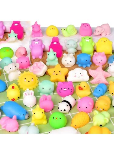 28Pcs Mochi Squishy Toys Kids Party Favors Mini Kawaii Squishies Stress Relief Toy Treasure Box Classroom Prizes Valentines Gifts Easter Egg Fillers Goodie Bag Stocking Stuffers for Boys Girls, Random