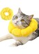 HONPOLO Cat Recovery Collar, Adjustable Elizabethan Collar for Cats &amp; Small Dogs, Sunflower Design, Breathable &amp; Safe for Recovery after Surgery, Prevents Licking &amp; Biting, Up to 8KG (yellow, M)