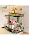 ANTOLE Under Sink Organizer, 2 Tier Height Adjustable Pull Out Cabinet Organizer,Kitchen Metal Pull Out Spice Rack and Under Counter Storage Shelf Drawers for Kitchen,Bathroom (Black)