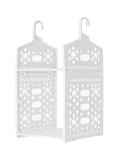2 Layered Wardrobe Plastic Storage Rack White 30x31.5x55cm