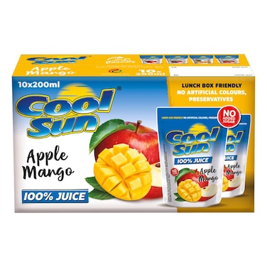 Cool Sun Apple Mango Juice, 200ml Pack of 10