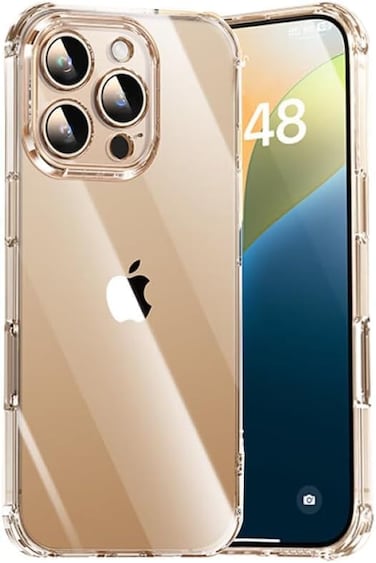 Muzz Clear Case for iPhone 16 Pro, Anti-Scratch PC Back, Slim TPU Shockproof Bumper Cover, Clear (iPhone 16 Pro)