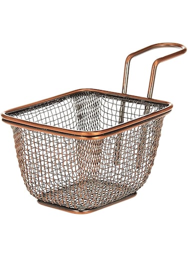 Raj Mb10A Stainless Steel Mini Snack Holder Serving Basket Brown-Mb10A Brown