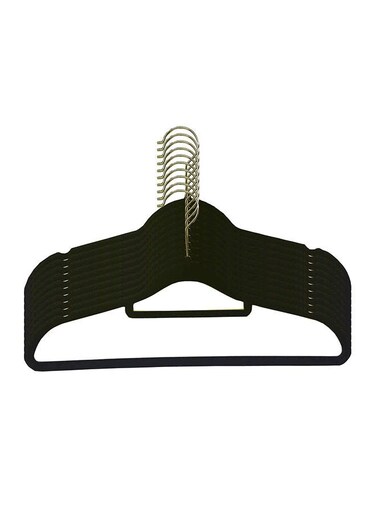 Clothes Hangers 30-Pack 360 Degree Rotatable Heavy Duty Plastic Clothes Hangers -Velvet Thin Hangers for Coats, Jackets, Dresses, Space-Saving Closet Hangers, Functional Non-Flocked Hangers Black
