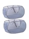 UASJKH Pop-Up Laundry Basket, Foldable Laundry Basket, Breathable Foldable with Mesh, Portable Laundry Basket Suitable for Storing Clothes and Small Parts, Grey (2 Pieces)