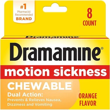 Dramamine Chewable Formula Motion Sickness Relief   Orange   8 Count