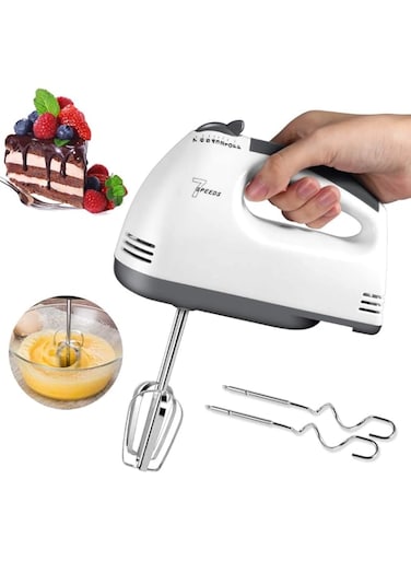 ACHAS Electric Hand Mixer Beaters, Lightweight Handheld,7-Speed,Food Beater with Two Beaters,Two Dough Hooks/Egg Beater,Cake Mixer,Milk frother,Egg Whisk,Bread Maker