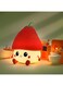 Children's bedside sleeping pet night light mother and baby creative cute patting lamp silicone LED dimming color chang atmosphere decorative sleep aid eye protection lamp doll gift (strawberry red)