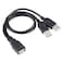 USB Female to 2 USB Male Cable, Length: About 30cm