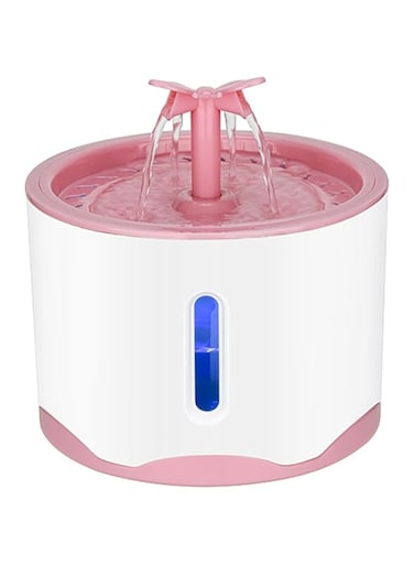 Cat Water Fountain, Ultra Silent Cat Fountain 91oz/2.6 L, with LED Light, Activated Carbon Filter, Pet Water Fountain for Cats and Dogs