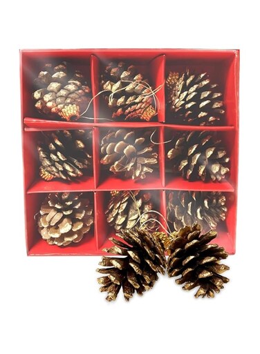 Christmas Magic Pine Cone Natural 4.5cm 9pc
