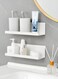 2 Pcs Acrylic Floating Shelves, 30*9.5CM Self Adhesive Acrylic Bathroom Floating Shelves, No Drill Display Shelf, Easily Expand Wall Space Acrylic Adhesive Shelves for Bathroom, Bedroom, Living Room