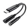 USB-C / Type-C Male To 3.5mm + Type-C Female 2 In 1 Audio Adapter Digital Aux Adapter Cable &ndash; Black