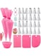GXLONG Piping Bags and Tips Set, Cake Decorating Supplies for Baking with Reusable Pastry Bags and Tips, Standard Converters, Silicone Rings, Cake Decorating Tools for Cookie Icing, Cake, Cupcake