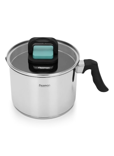 Milk Pot 2.5L, Non-Stick Stainless Steel Milk Warmer   Greblon C2 Non-Stick Coating by German Technology  18/10 INOX304 Mirror-Finished   Bakelite Handle   Induction Bottom for all Cooktops