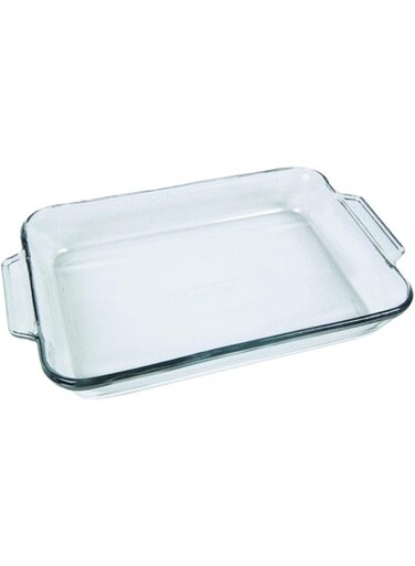 Hocking Basics Rectangular Baking Dish, 3.0 Litre Tempered Glass, Oven Safe, Heat Proof, Durable Glass