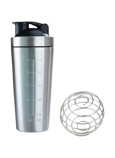 Protein Shaker Stainless Steel, Stainless Steel Shaker with Blender, Leak Proof Design, Perfect for Gym Workouts (750ml)