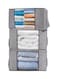 3Pcs Foldable Closet Organizer Clothing Storage Bag Box With Clear Window, Waterproof Durable Fabric Grey