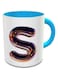 Impress Ceramic Coffee Mug with Night Chrome Letter S - White &amp; Blue