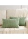 Pack of 2 Sage Green Lumbar Decorative Throw Pillow Covers 12x20 Inch for Living Room Couch Bedroom, Soft Corduroy Rectangle Solid Cushion Case 30x50 cm, Rustic Farmhouse Boho Home Decor