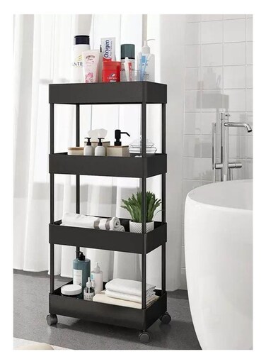crevice storage rack-4 layers narrow black