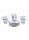 12-Piece Pocelain Cup And Saucer Set White/Gold 40.5x27.5x10cm