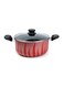 Flame Design Non-Stick Aluminium Casserole with Lid and, Stew Pot Suitable for Gas, Electric, Induction, and Ceramic Stove - 26cm