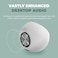 Creative Pebble Pro Minimalist 2.0 USB-C Computer Speakers with Bluetooth 5.3 and Customizable RGB Lighting, Clear Dialog and BassFlex Tech, USB Audio, Headset Port, for PC and Mac (White)