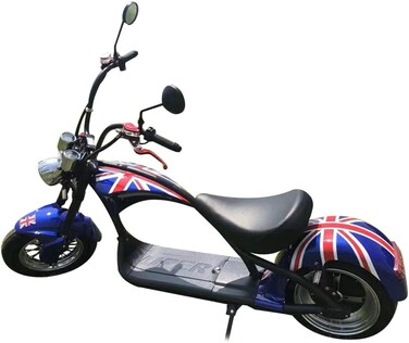Crony X1 Harley Electrocar Car Citycoco Fat Tire Electric Motorcycle, Bike, Motorcycle, Electric Bike, National Flag 200 X 90 X 125cm