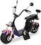 Crony X3 Big Harley+Li-Ion Battery+BT+Double Seat Electric Motorcycle- UK Word Flag